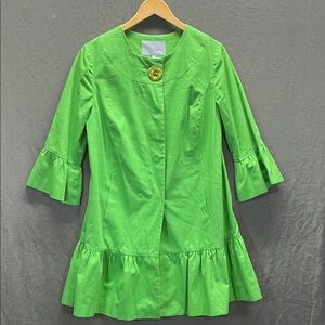Anthropology Tabitha Lime Green Ruffle Cape